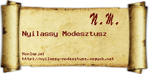 Nyilassy Modesztusz névjegykártya